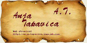 Anja Tapavica vizit kartica
